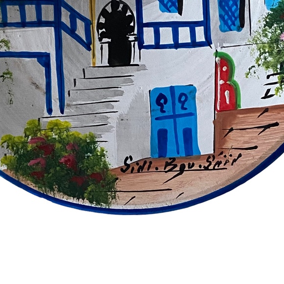 Sidi Bou Said Tunisia - Hand Painted Clay Plates - Picture 6 of 7